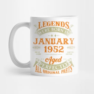 71st Birthday Gift Legends Born In January 1952 71 Years Old Mug